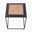 Ruma Black Leather and Woven Rattan Stool | Furniture | Rūma