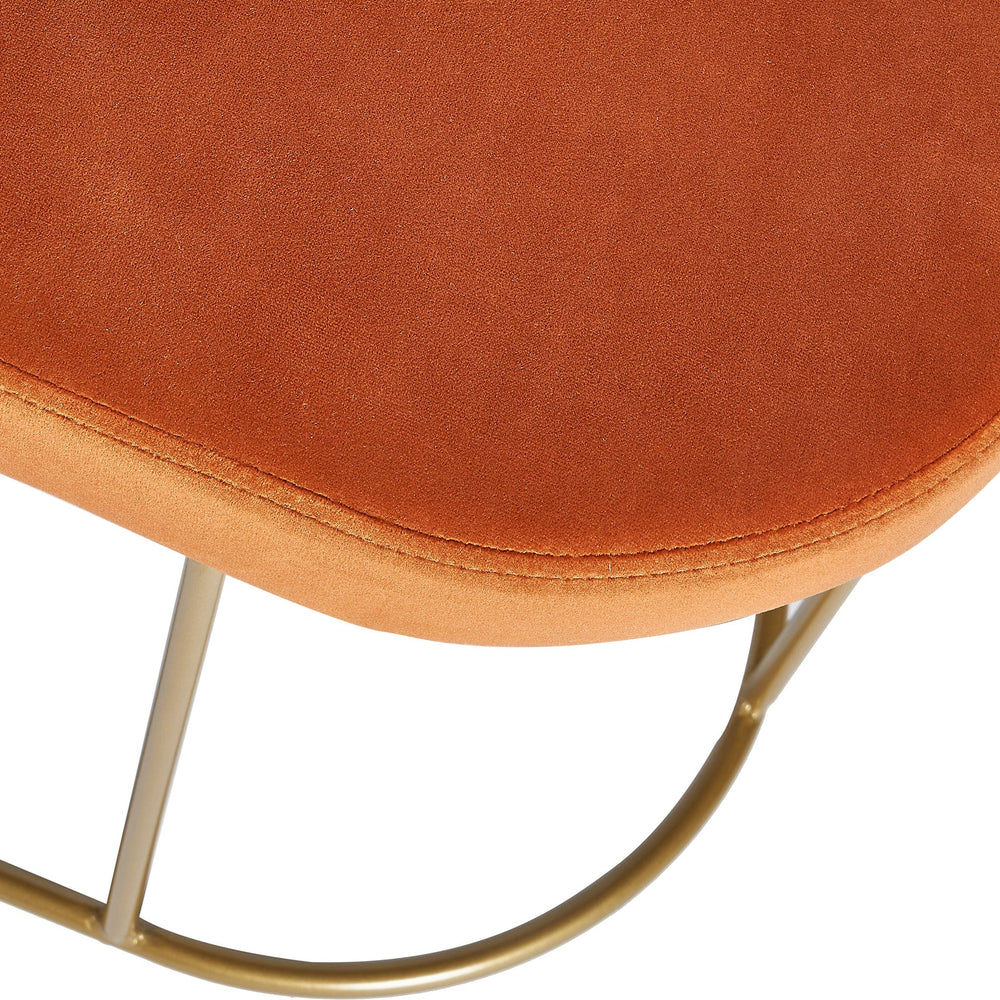 Ruma Tobacco Velvet Bench with Gold Metal Frame | Seating | Rūma