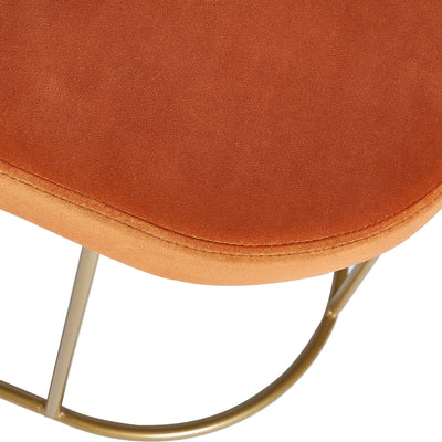 Ruma Tobacco Velvet Bench with Gold Metal Frame | Seating | Rūma