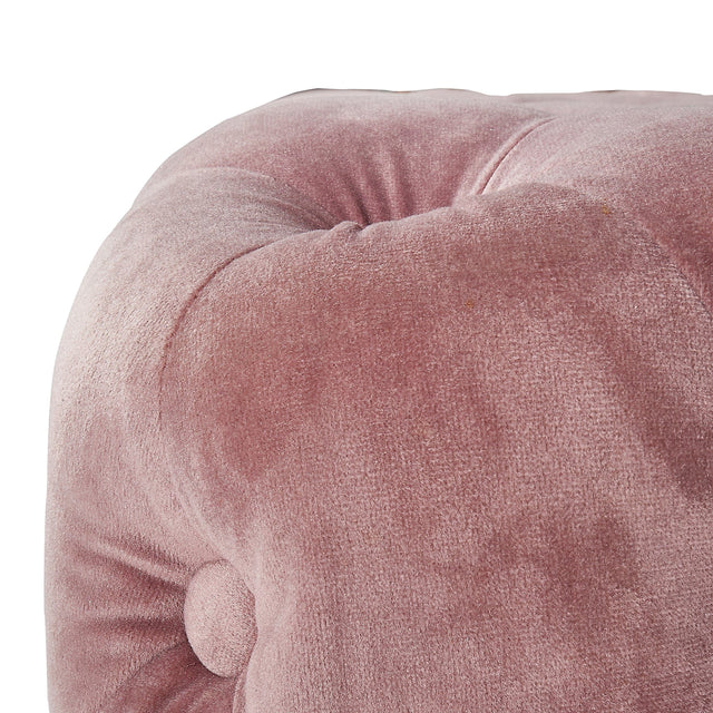 Ruma Blush Pink Velvet Buttoned Ottoman | Seating | Rūma