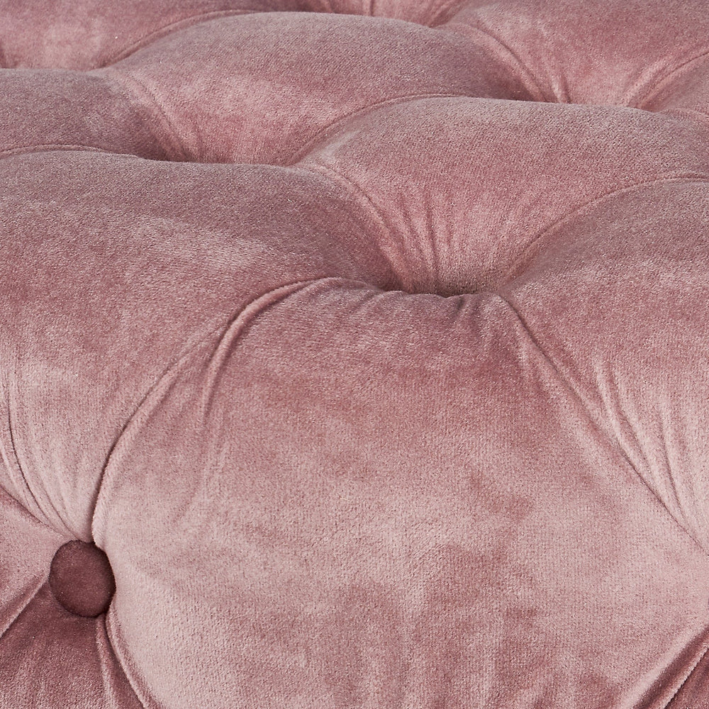 Ruma Blush Pink Velvet Buttoned Ottoman | Seating | Rūma