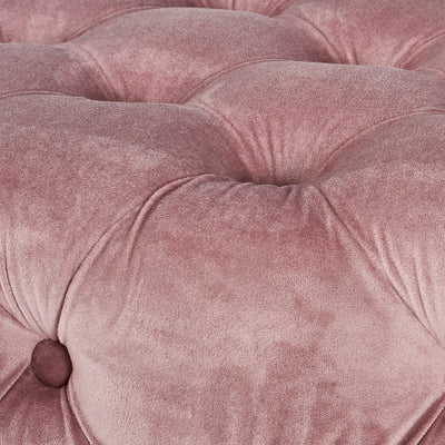 Ruma Blush Pink Velvet Buttoned Ottoman | Seating | Rūma