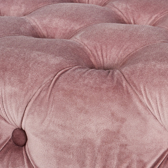 Ruma Blush Pink Velvet Buttoned Ottoman | Seating | Rūma