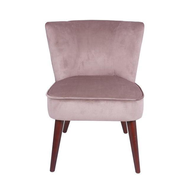 Ruma Pink Velvet Retro Cocktail Chair | Chairs & Seating | Ruma