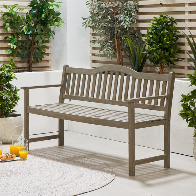 Ashford Grey Wooden Bench with Pop Up Table