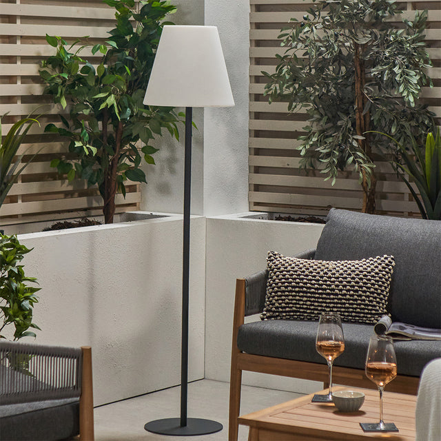 Visby Grey Metal Outdoor Floor Lamp